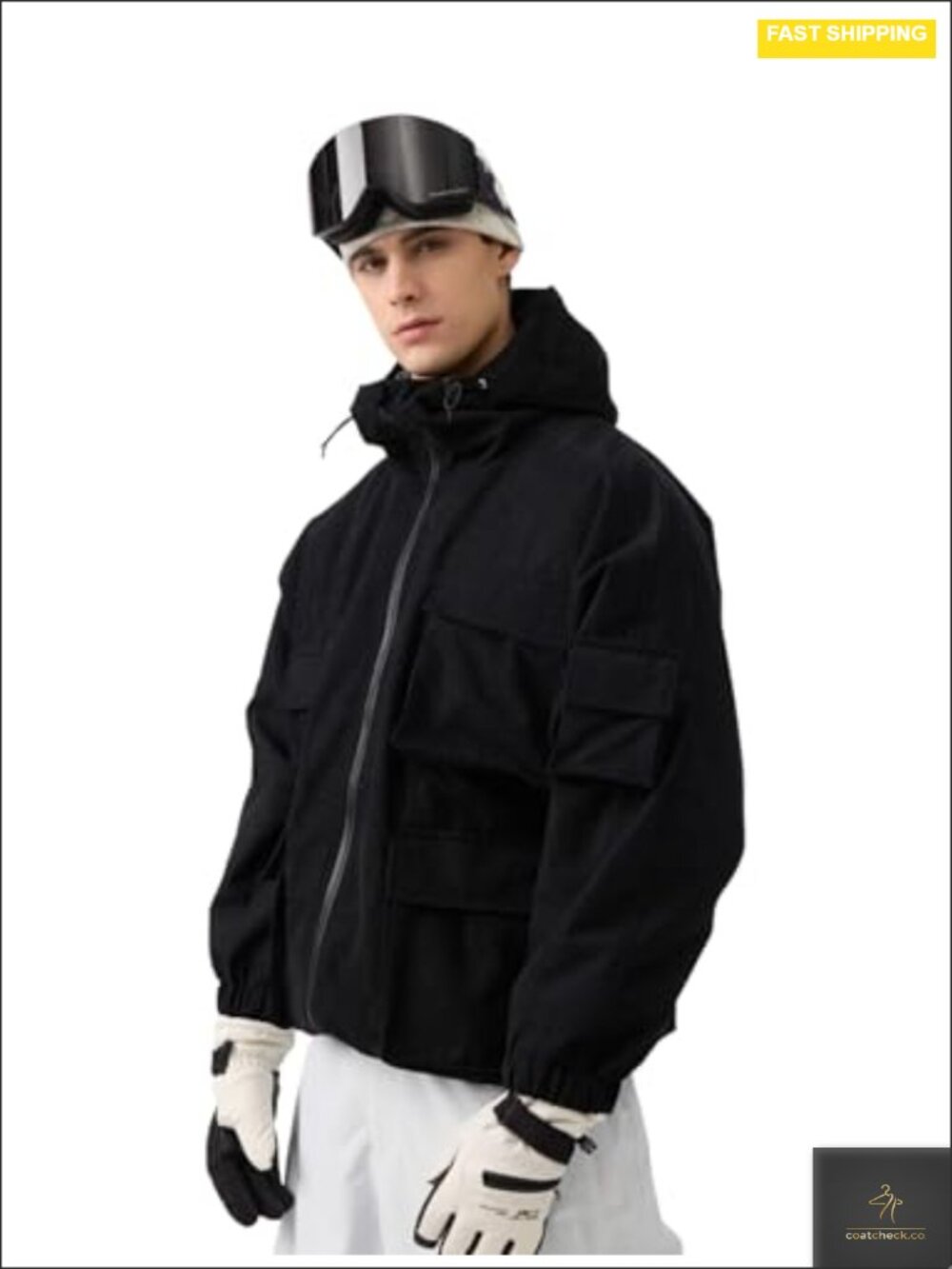 Men's Waterproof Ski Jacket Polyester Insulated Snowboard Windbreaker with 7